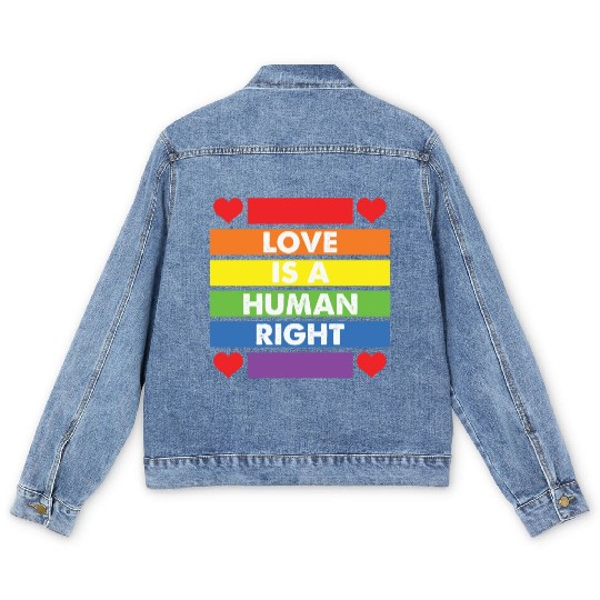 LBGT Flag Gay Pride Human Love Human Right Men's Denim Jackets