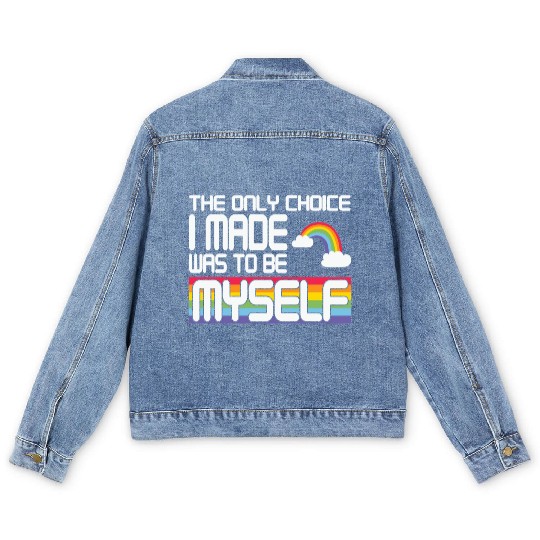 LBGT Flag Gay Pride Human Men's Denim Jackets