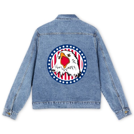 Red White and Blue For You Men's Denim Jackets