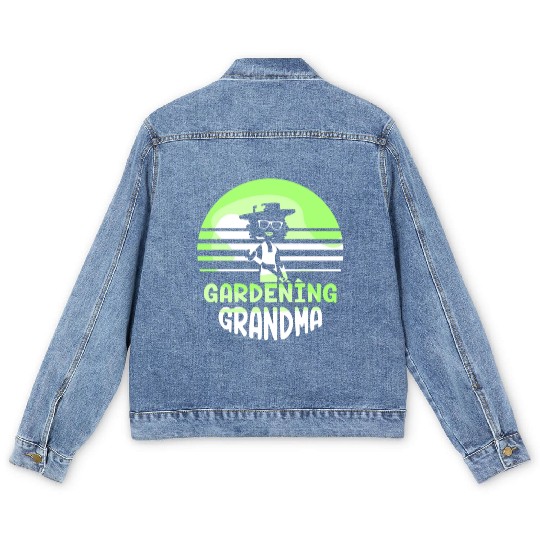 Gardening Grandma Granny Garden Gardener Men's Denim Jackets