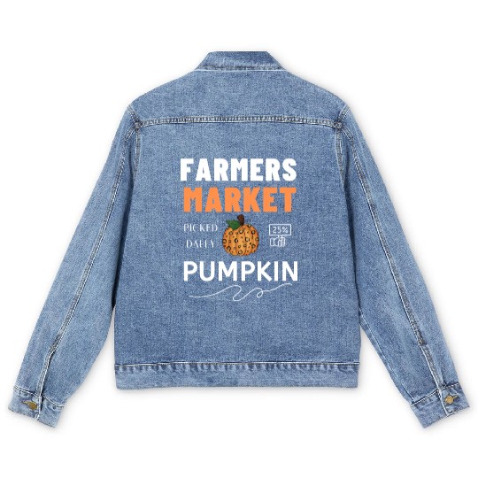 Farmers Market Pumpkin Men's Denim Jackets