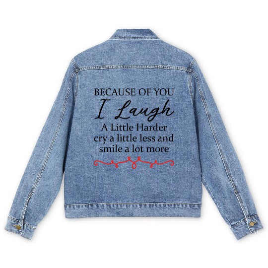 Boho Hippie Bohemian Because Of You Men's Denim Jackets