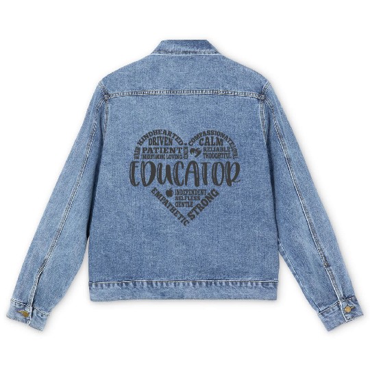 Educator Teacher appreciation subway art Men's Denim Jackets