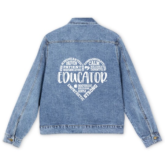 Educator Teacher appreciation subway art Men's Denim Jackets