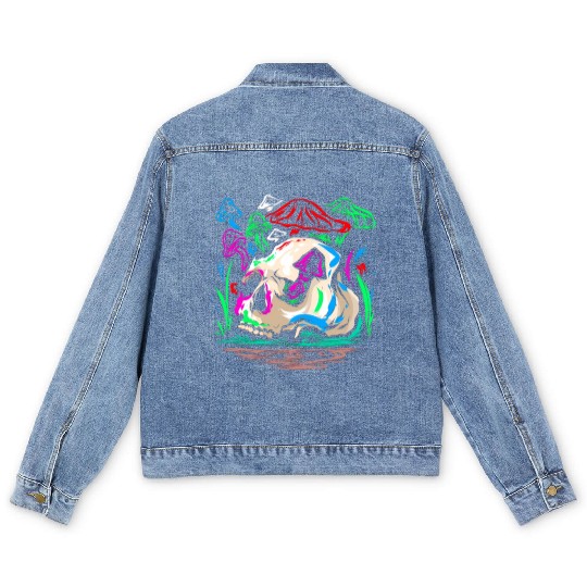 Psychedelic Magic Mushroom - Space Shroom Men's Denim Jackets