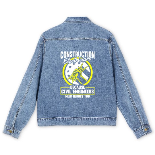 Electrician Electrical Engineer Lineman Men's Denim Jackets