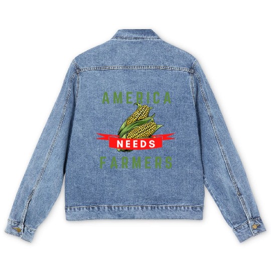 America Needs Farmers Men's Denim Jackets - Gifts For Farmers