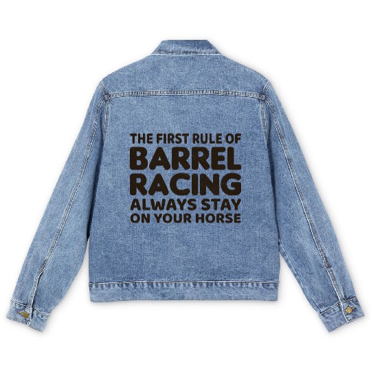 Barrel Racer Rodeo Racing Horse Riding Race Funny Men's Denim Jackets