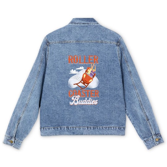 Roller Coaster Friends Besties Men's Denim Jackets