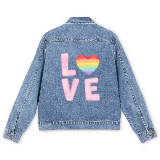 Lgbtq Gay Pride Month Rainbow Love Is Love Men's Denim Jackets