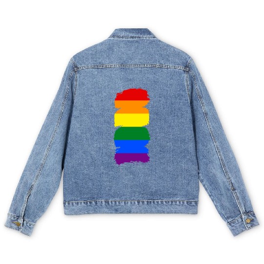 Lgbtq Gay Pride Month Rainbow Love Is Love Men's Denim Jackets