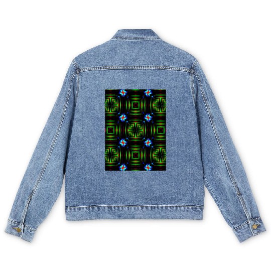 enchanting abstract seamless pattern Men's Denim Jackets