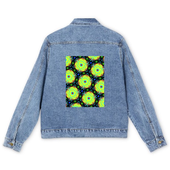 enchanting abstract seamless pattern Men's Denim Jackets