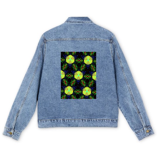 enchanting abstract seamless pattern Men's Denim Jackets