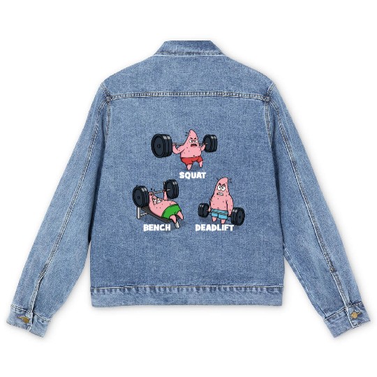 Majin Buu vs Patrick - Funny Anime Gym Men's Denim Jackets