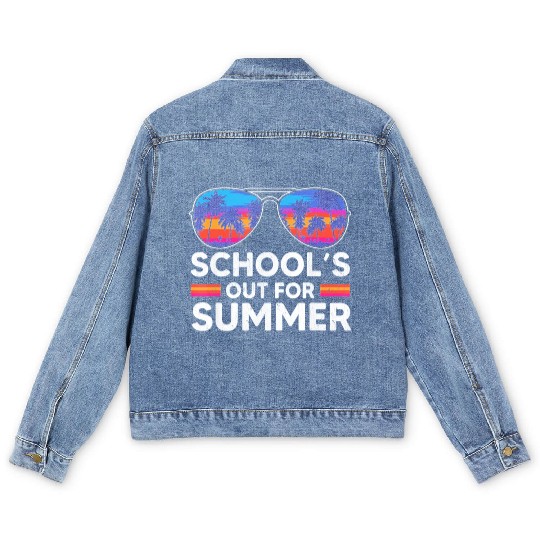 Schools Out For Summer Teacher Men's Denim Jackets