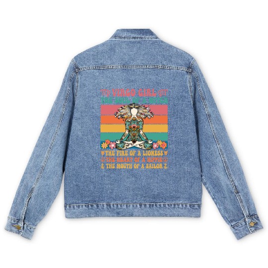 Virgo Girl Astrology Sign Men's Denim Jackets