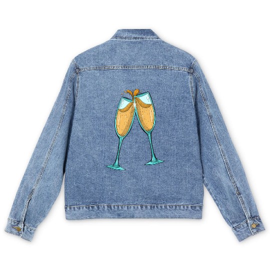 Champagne Glasses / Cheers Men's Denim Jackets