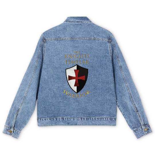 Knights Templar Christian Religious Warrior Oath Men's Denim Jackets