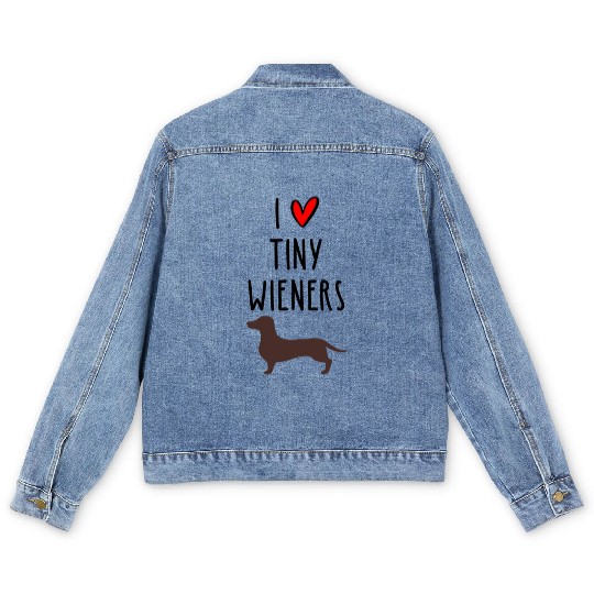 I Love Tiny Wieners Men's Denim Jackets