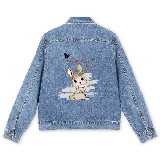 Leaf Autumn Tree Orange Fall Leaves Season Men's Denim Jackets