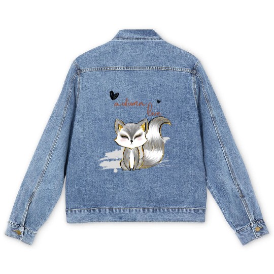 Leaf Autumn Tree Orange Fall Leaves Season Men's Denim Jackets