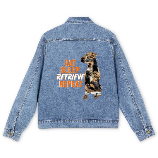 Labrador Retriever Duck Hunting Design Men's Denim Jackets