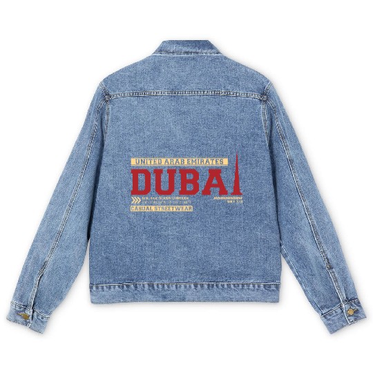 Burj Khalifa Downtown Dubai United Arab Emirates Men's Denim Jackets