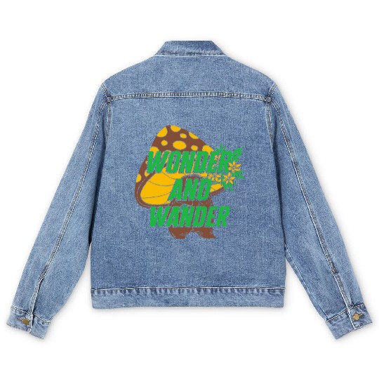 Fungi Men's Denim Jackets, Wonder And Wander Men's Denim Jackets, Funny Healthy