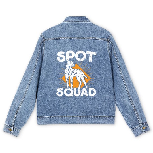 Spot Squad Paw Love Puppy Breeder Dalmatian Dog Men's Denim Jackets