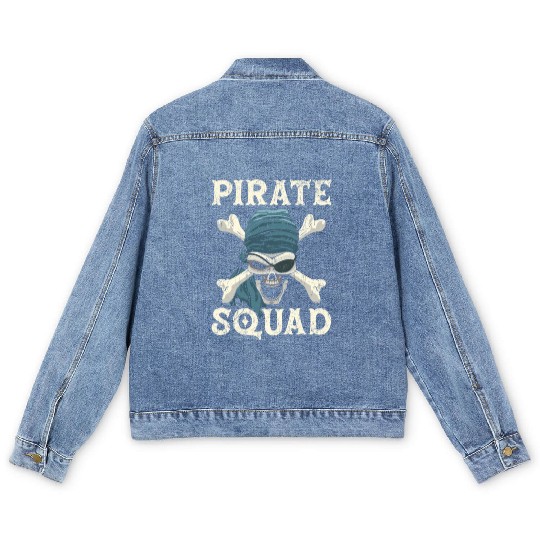 Pirate Squad Caribbean Buccaneer Pirate Lover Men's Denim Jackets