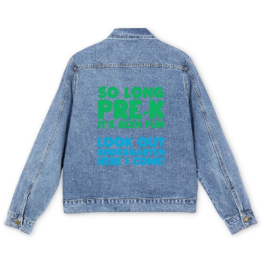 So Long Pre-K Preschooler Kindergarten Gift Idea Men's Denim Jackets