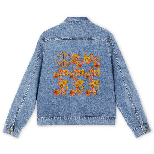 Psychedelic groovy Peace Men's Denim Jackets