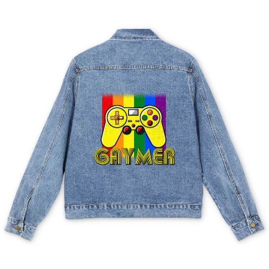 Funny Gaymer Gay Gamer - Pride Rainbow LGBT Men's Denim Jackets