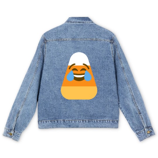 Laughing Candy Corn Halloween Costume Men's Denim Jackets
