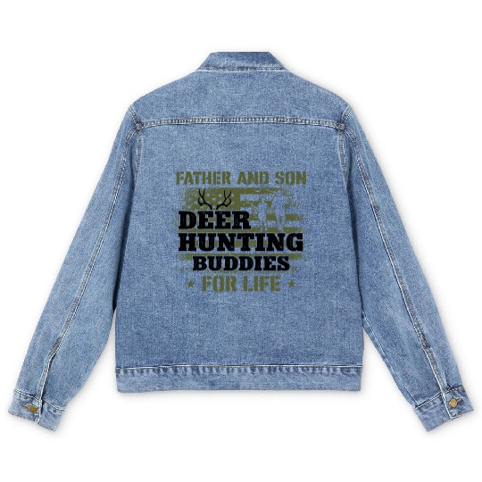 Buck Deer Hunting Hunter Father Men's Denim Jackets