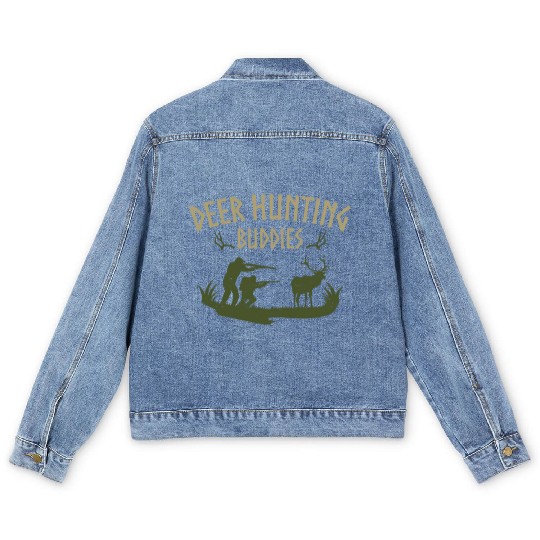 Buck Deer Hunting Hunter Deer Men's Denim Jackets