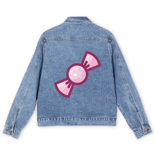 Cute Pink Sprinkled Candy Men's Denim Jackets