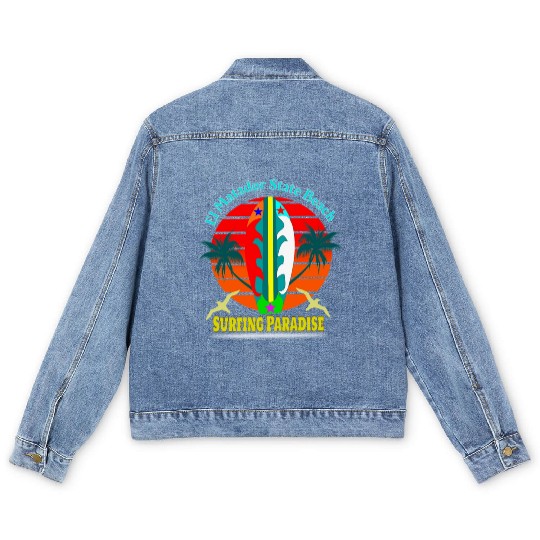 el matador state beach surfing paradise Men's Denim Jackets