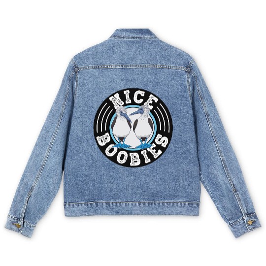 Nice Boobies Adult Humor Halloween Gift Booby Bird Men's Denim Jackets