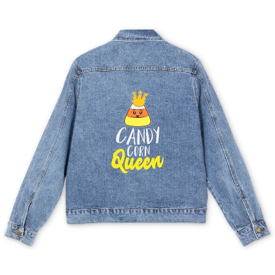 Candy Corn Queen Men's Denim Jackets for Kid Girls Women