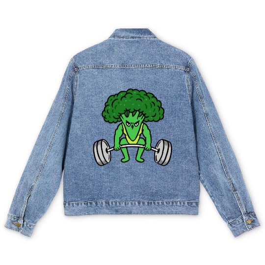 Weightlifting Broccoli For Broccoli Lover Men's Denim Jackets
