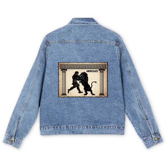 Greek Mythology Gifts Greece Mythology Art Lion He Men's Denim Jackets