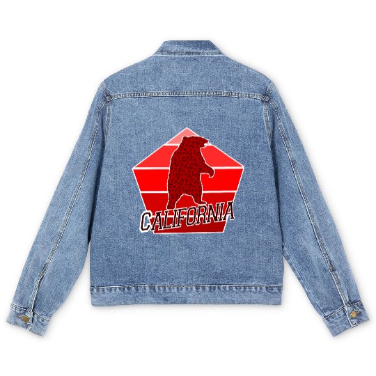 California Bear Flag Men's Denim Jackets