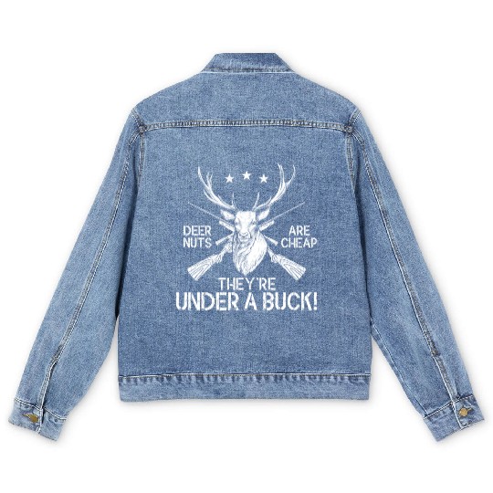 Buck Deer Hunting Hunter Pun Deer Men's Denim Jackets