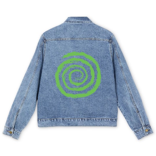 Geometric Shapes. Circle Spiral Shape Men's Denim Jackets