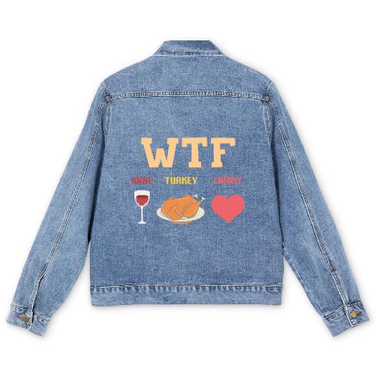 WTF - Wine Turkey Family Men's Denim Jackets