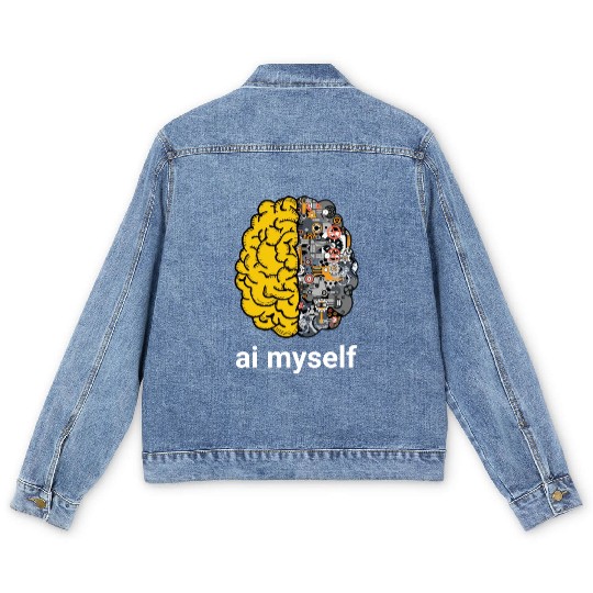 Human Machine Brain - Next Step in Evolution - AI Men's Denim Jackets