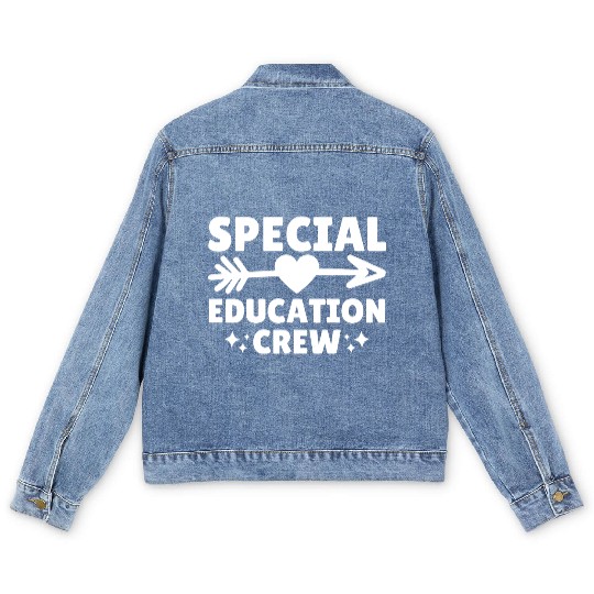 Special Education Crew Teacher Team Men's Denim Jackets