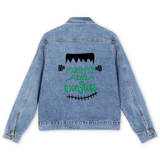 Mommy's Little Monster Green Scary Gifts For Boys Men's Denim Jackets